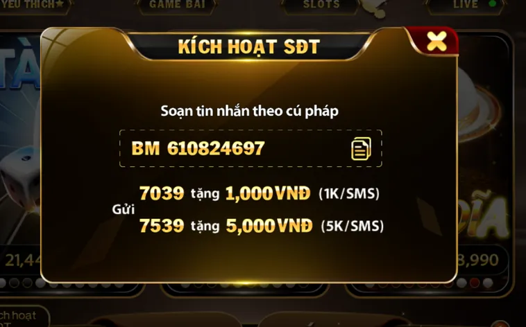 Kích hoạt tài khoản bằng số điện thoại bảo vệ người chơi đa tầng đa kênh.