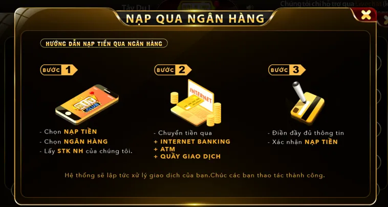 Hướng dẫn nạp tiền qua tài khoản chính xác đơn giản chỉ với các bước đơn giản.